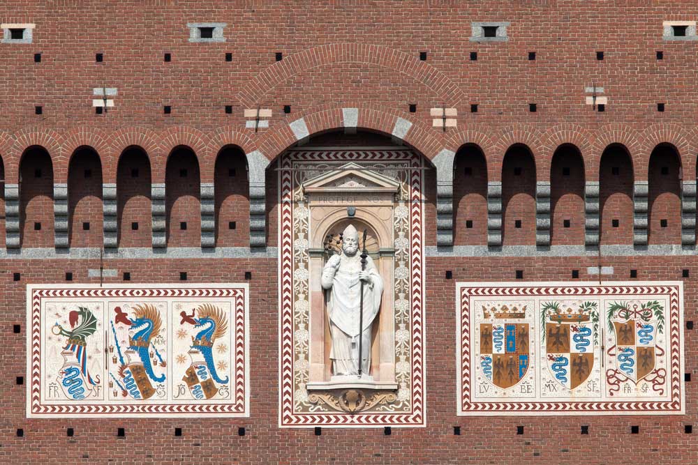 castello sforzesco facade in milan